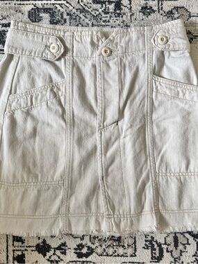 Free People alpha utility mini skirt 8 beige salt raw edge boho indie hippie